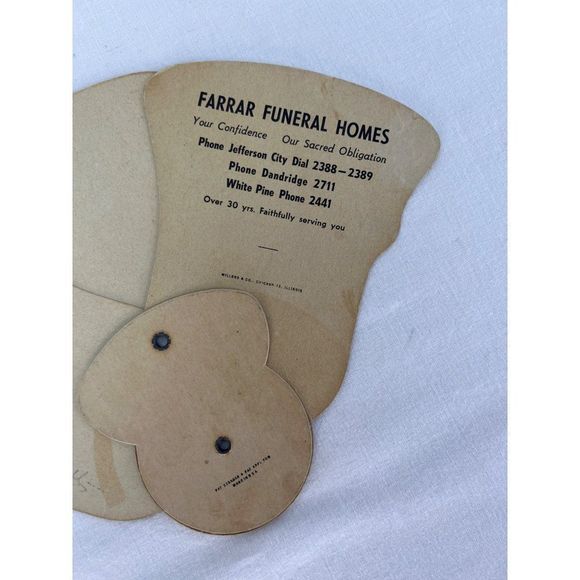 VTG The Child Jesus Mary and Children Cardboard Folding Fan Funeral Home Ad Dand - Picture 6 of 9